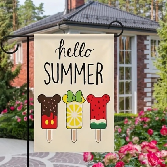 Disney Other - Hello Summer Mickey Mouse shaped popsicles outdoor flag